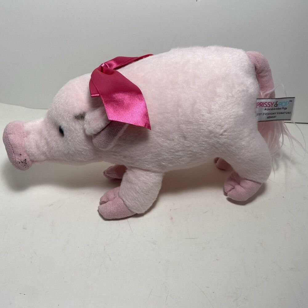 Prissy & Pop adorable pig plush Pink Bow tuffed piglet Cute Soft Toy 12”